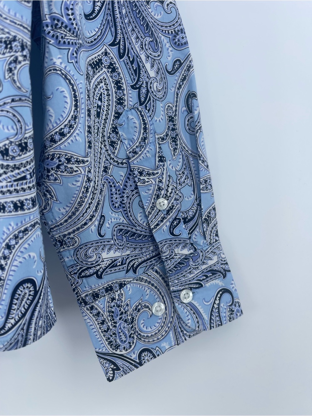 Women’s Chaps Blue Navy Cream Paisley Button-Up Shirt XL - Picture 5 of 8
